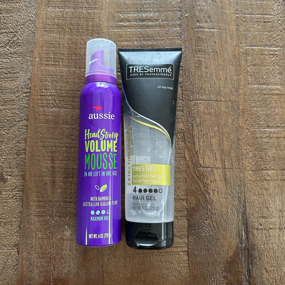 Hair Styling Bundle - Aussie Volume Mousse + Tresemme Extra Firm Strong Hold Gel